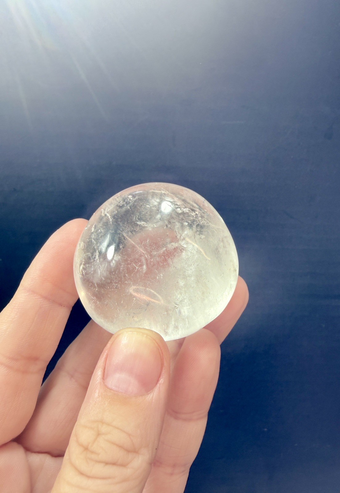 Crystal Clear Quartz Palmstone Natural Master Healer spiritual meditate 90g (4)