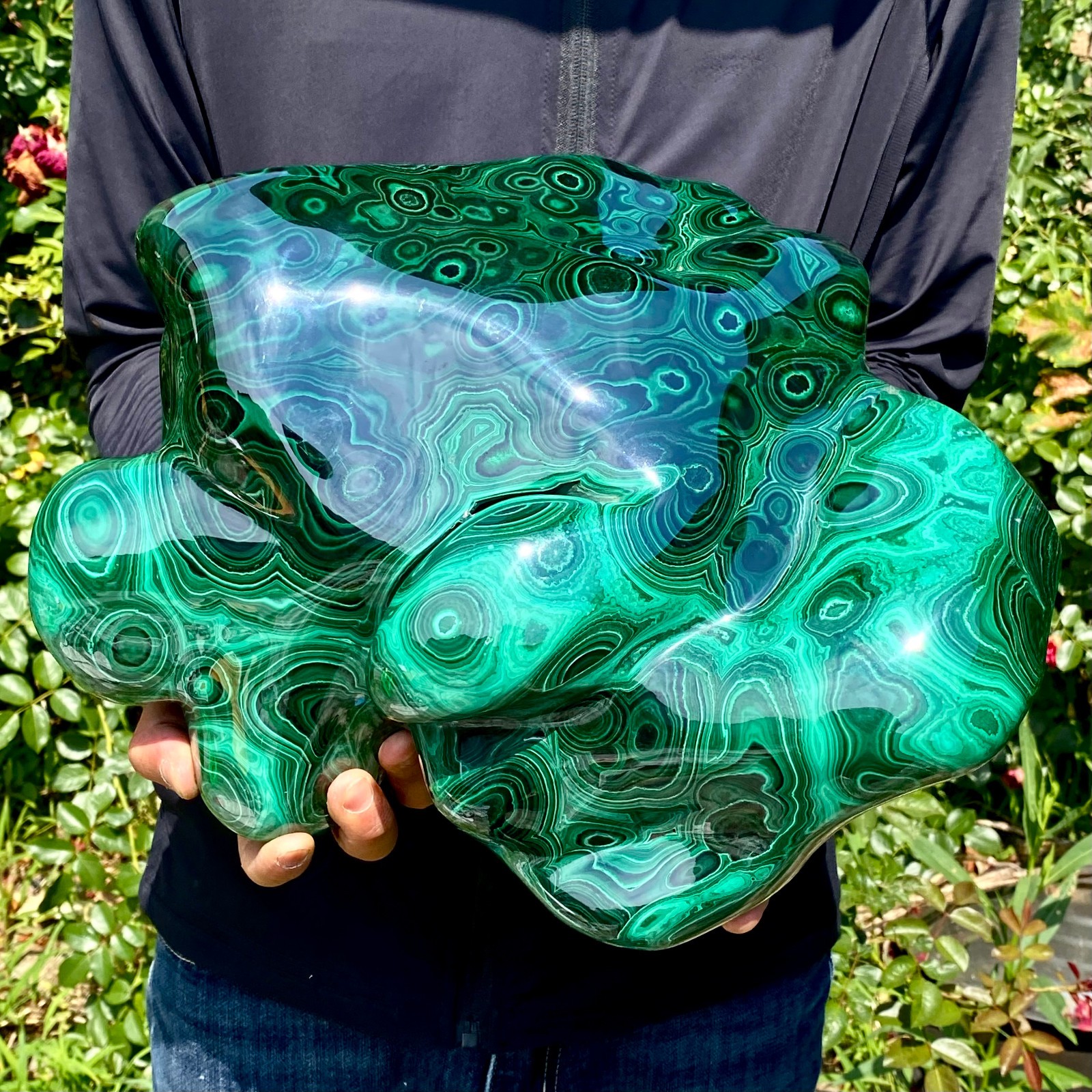 35.2LB Natural Polished Malachite Mineral freeform specimen Reiki Stone Healing