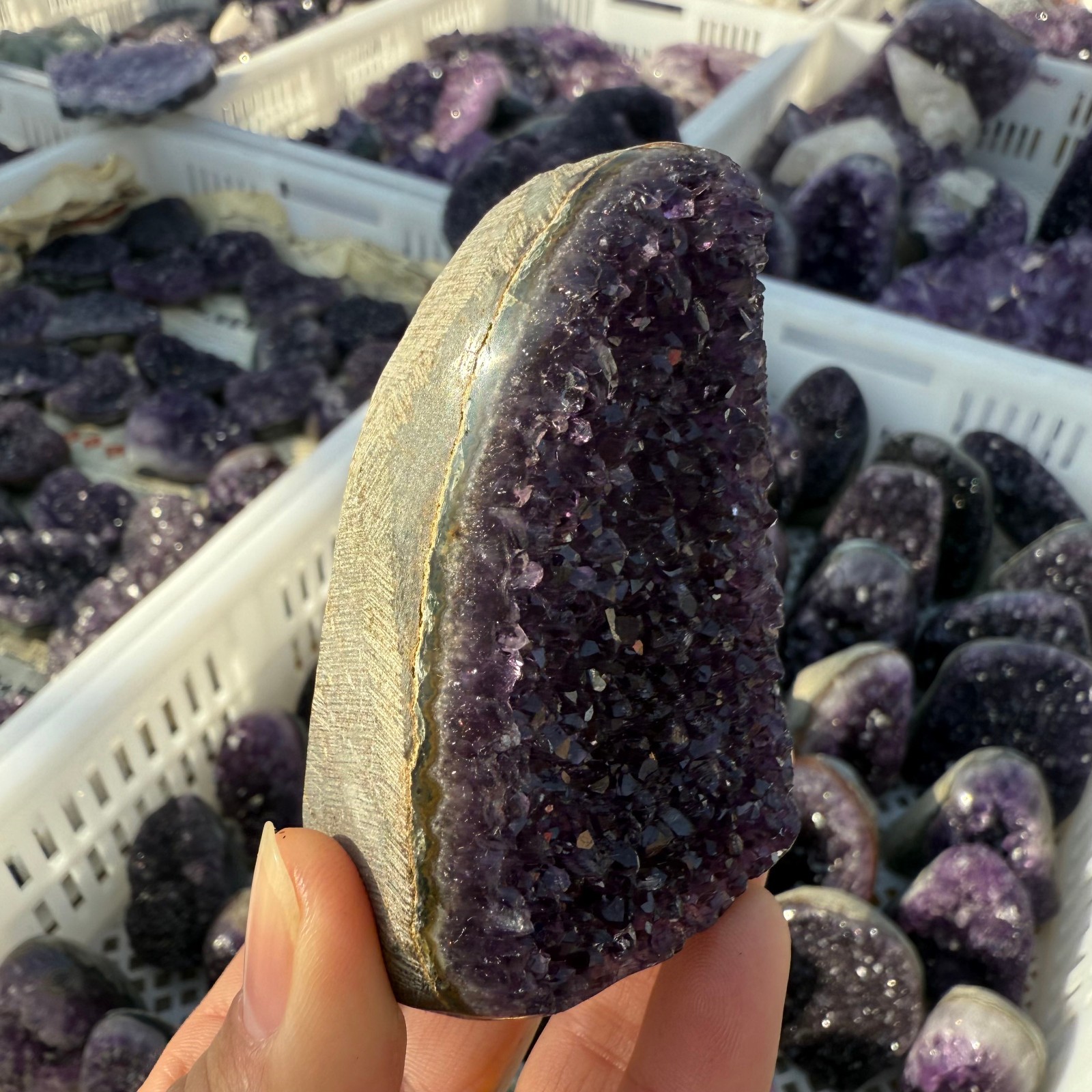 500g+ Natural Amethyst geode quartz clustercrystal specimen Healing1pc