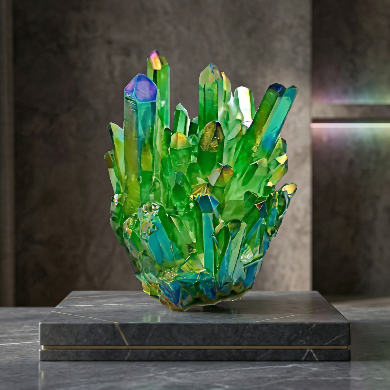 Aura Angel Green Quartz Point Cluster Green Crystal Specimen Minerals Home Decor
