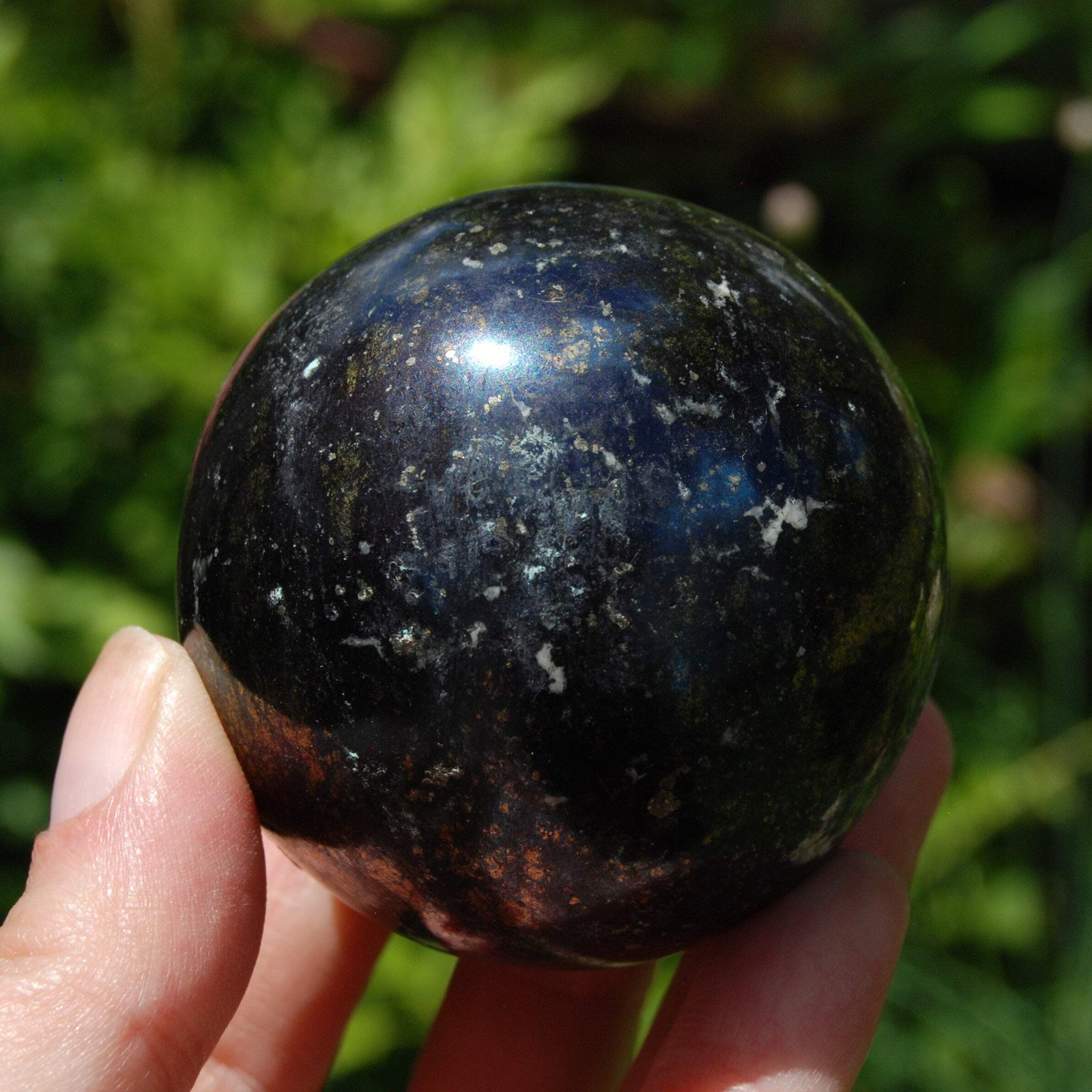 Rare Covellite Crystal Sphere | 2.3″ 359g Stone of Magic & Good Luck