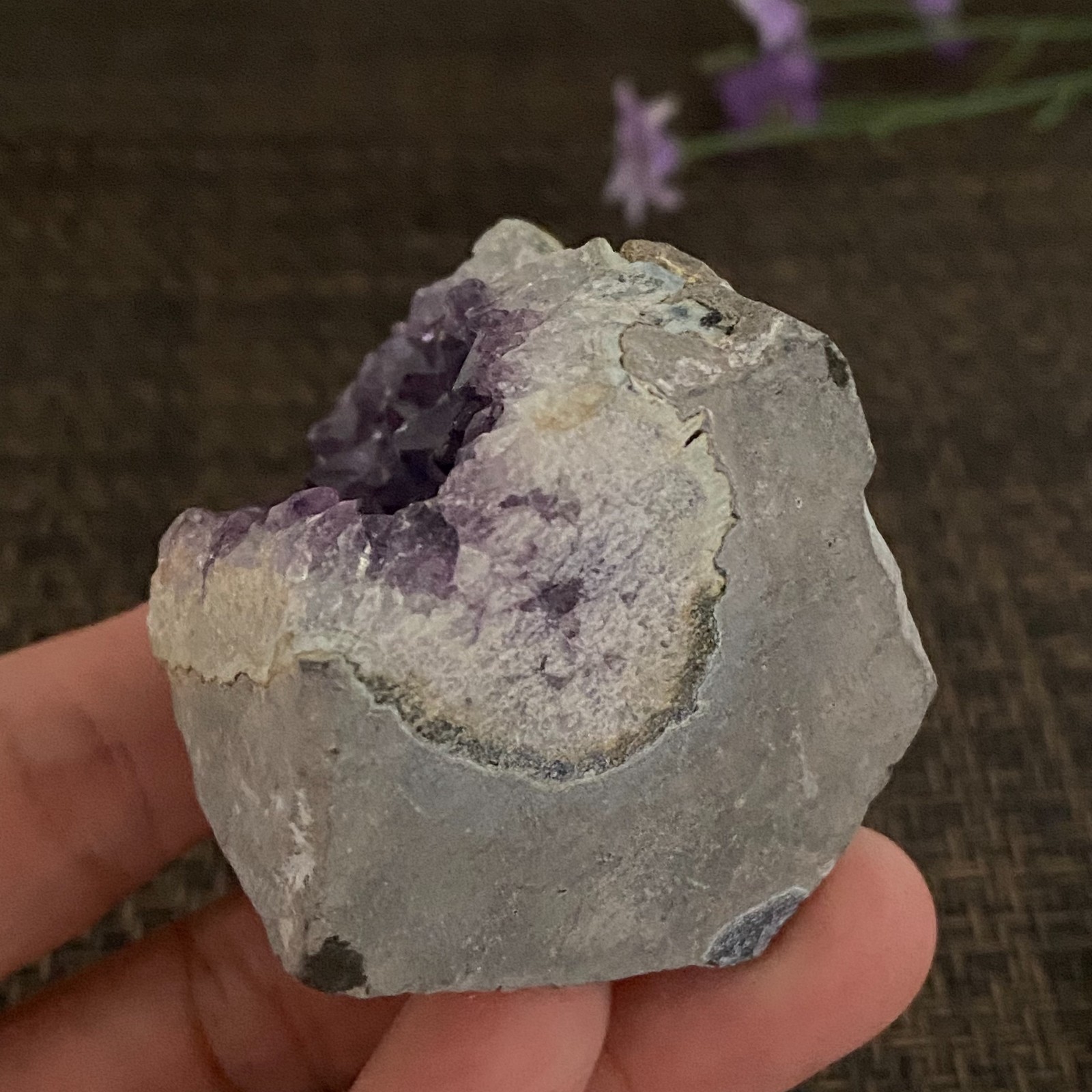 107g Amethyst geode quartz cluster crystal specimen Healing