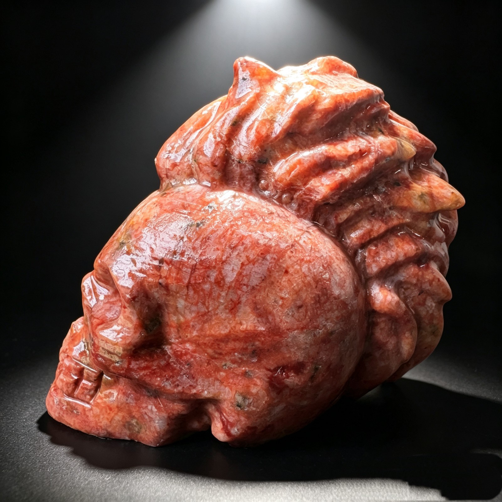 Unique Natural Stone Skull Realistic Human Head Carving Sculpture Home Decor