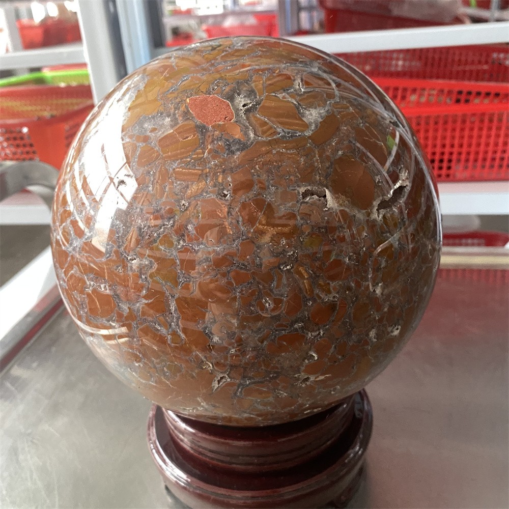 Random1pc19.9LB 7.2″ Natural Geode Indonesian Agate Sphere Heal Reiki Ball Decor