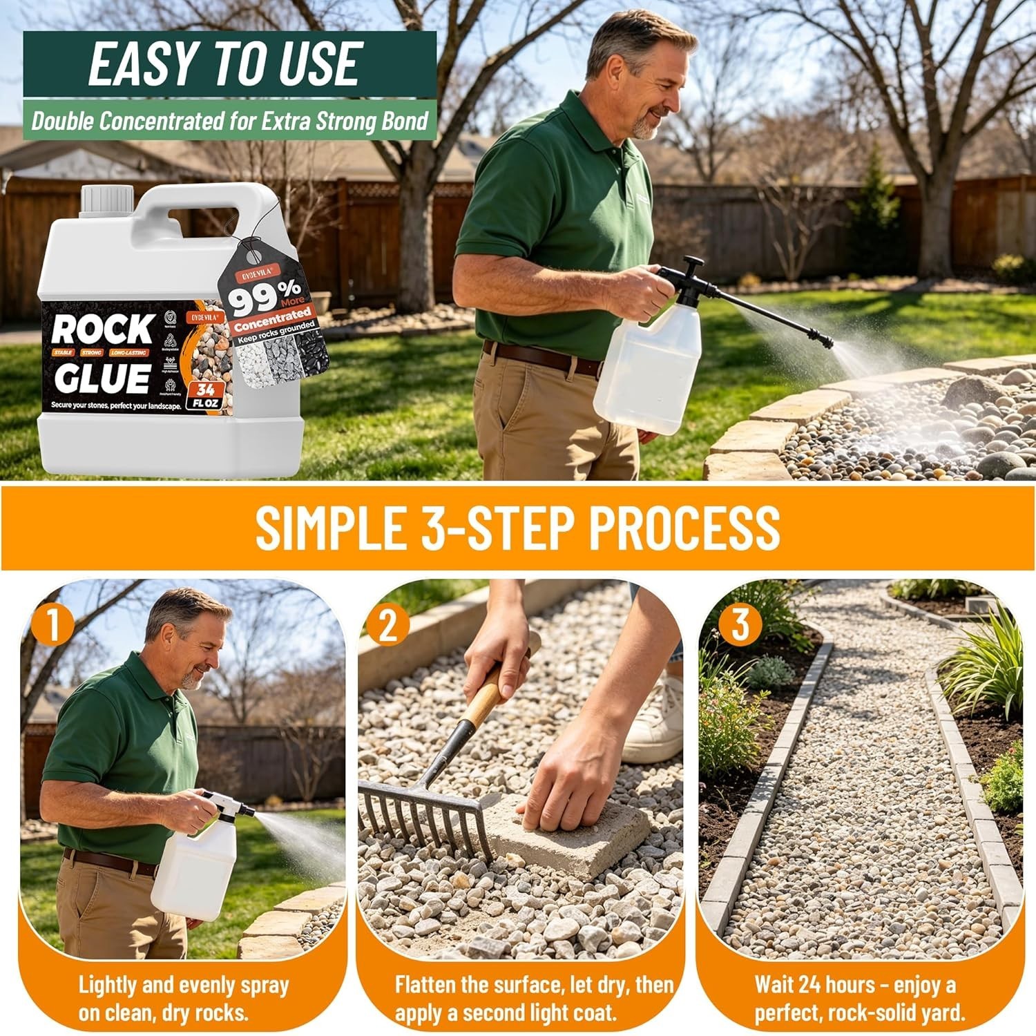 Multi-Purpose 34oz Rock Glue – Quick-Drying, Pet-Friendly Adhesive for Gardens