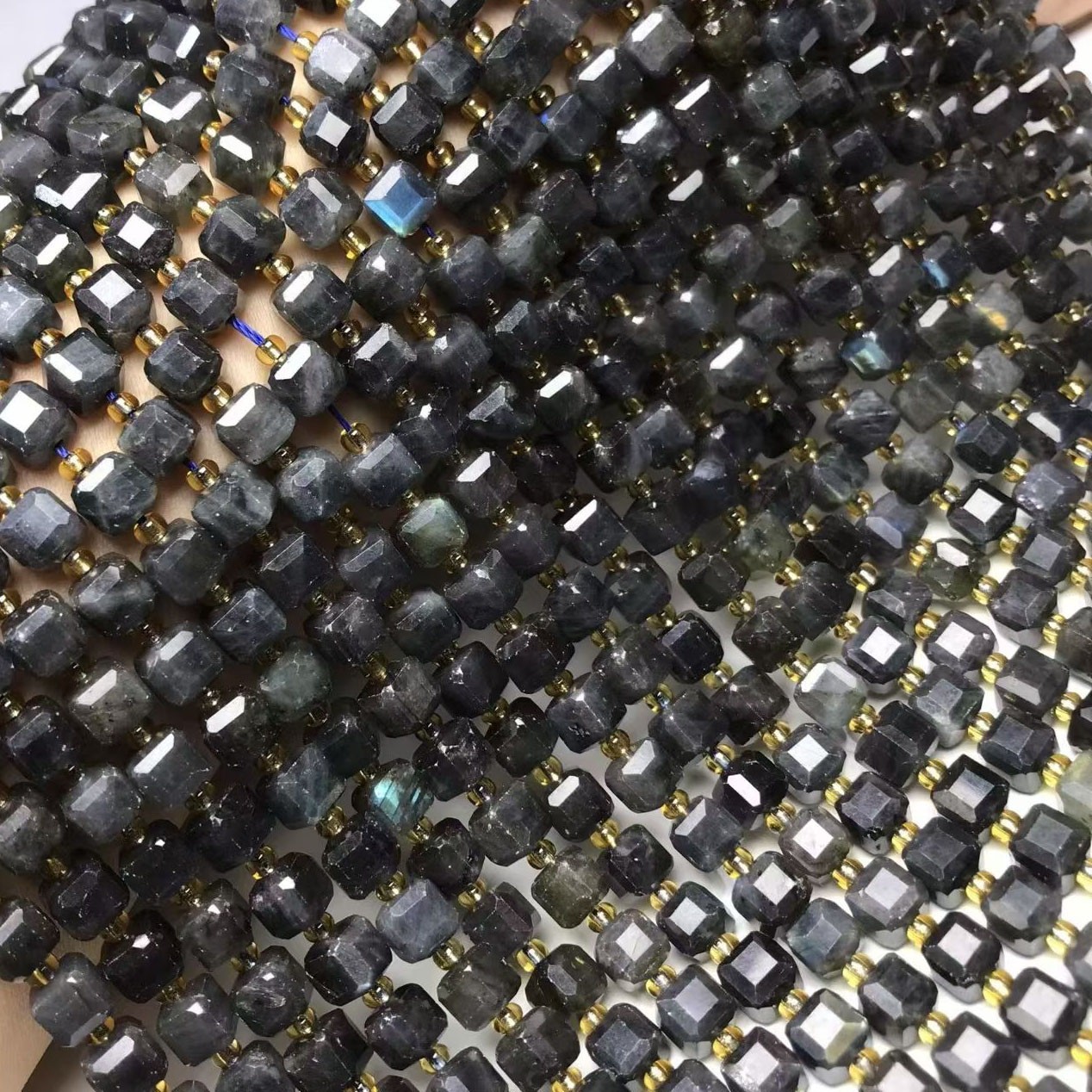 Natural labradorite Beads for cube sugar DIY Bracelet Necklace Jewelry Making