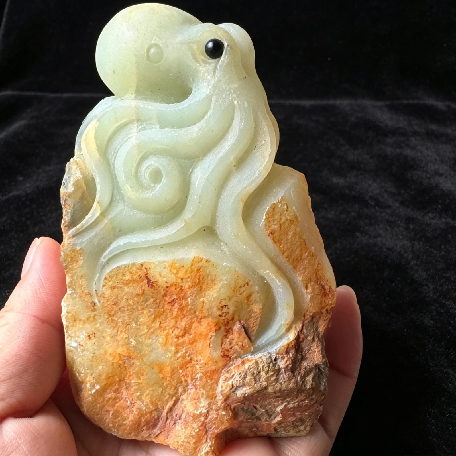 Hand Carved Amazonite Octopus Figurine – Sea Life Desk Decor Crystal Collectible