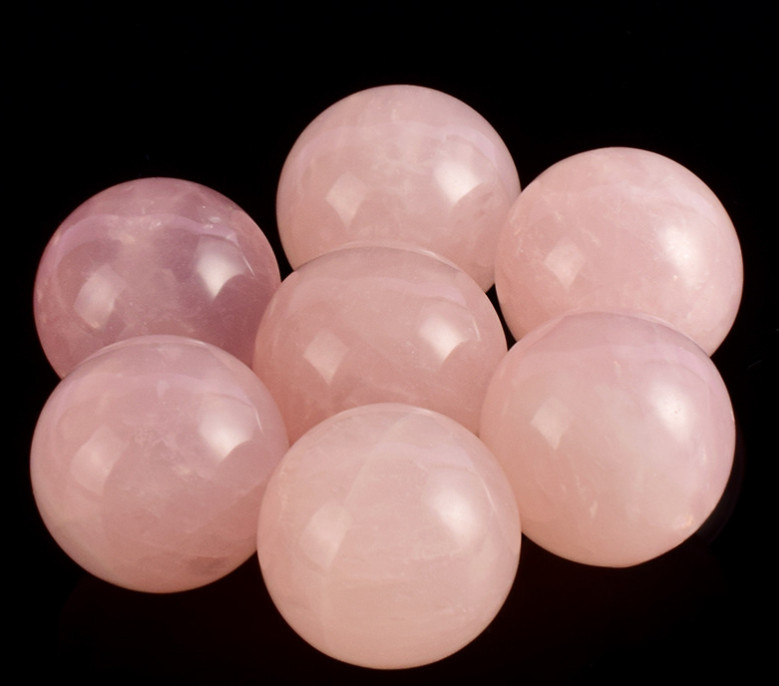 Rose Quartz Spheres Pink Crystal Quartz Geode Stone 1.5cm, 3cm