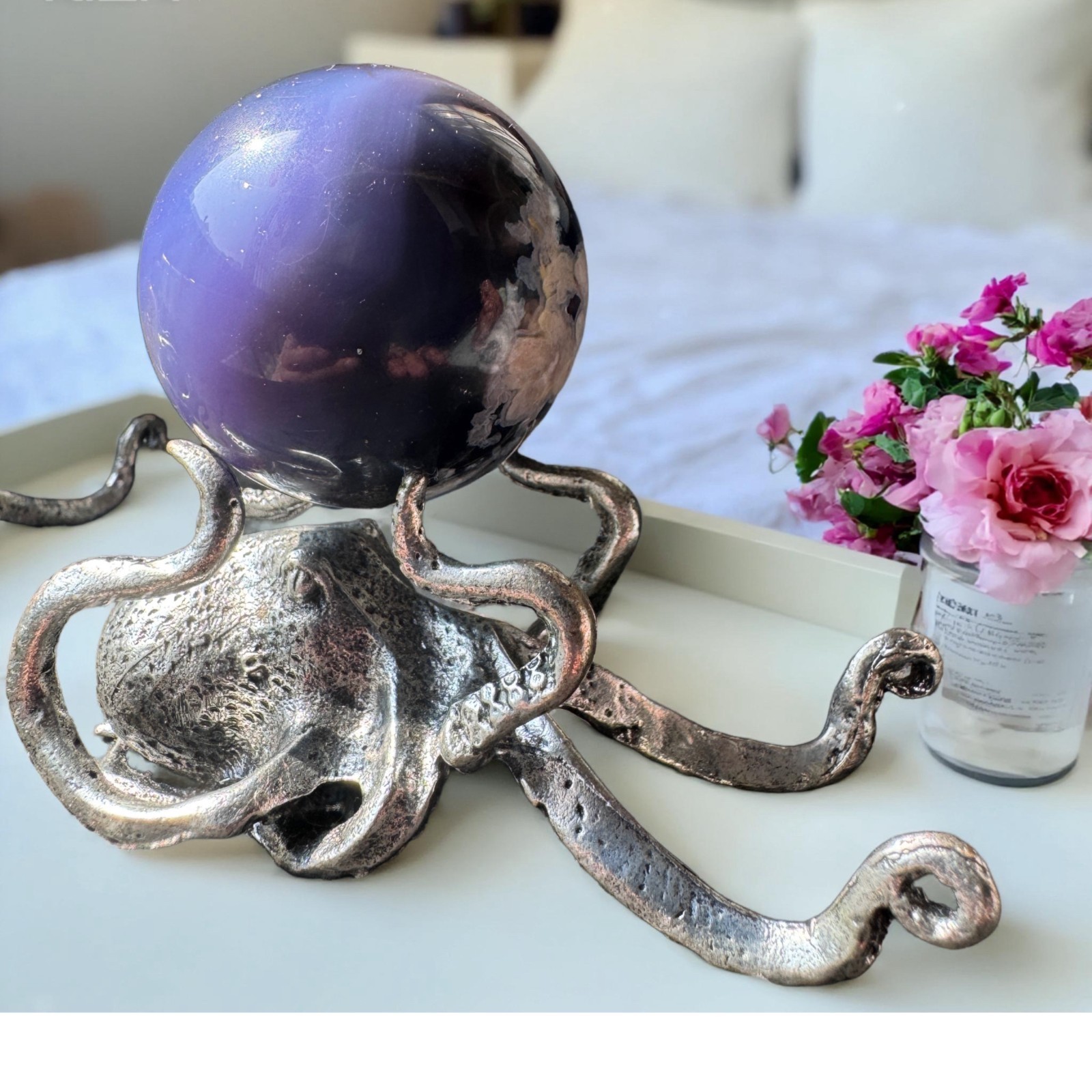 Hand Carved Natural Stone Globe Sphere – Our World in Miniature, Free Ship Gift