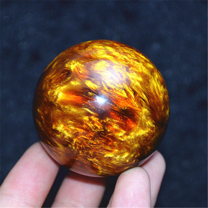 Genuine Golden Black Coral Sea Willow cure the handball Ball 50MM