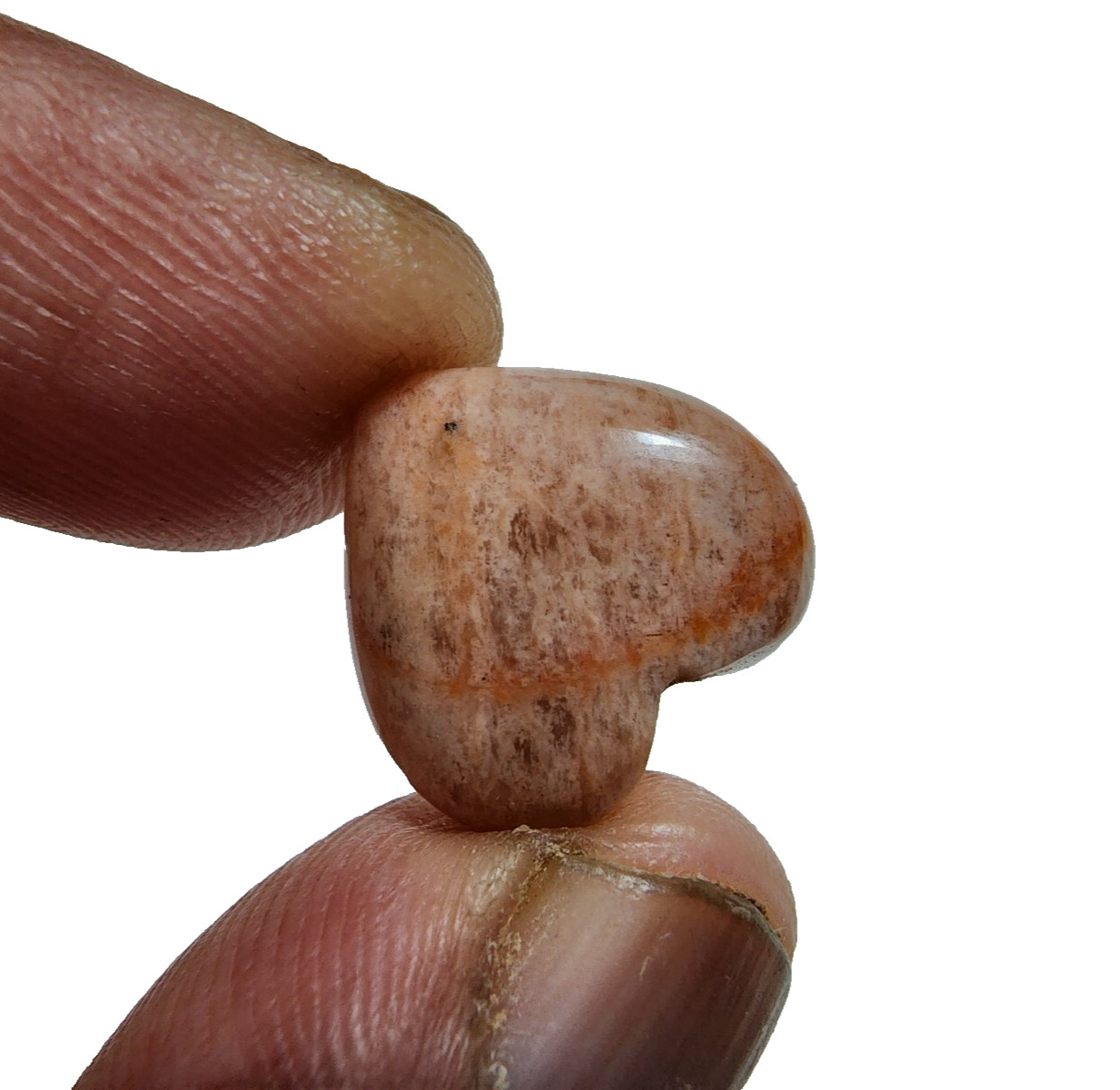 16 Crt Attractive Peach Amazonite Gemstone Cabochon Crystal Heart Shape Jewelry
