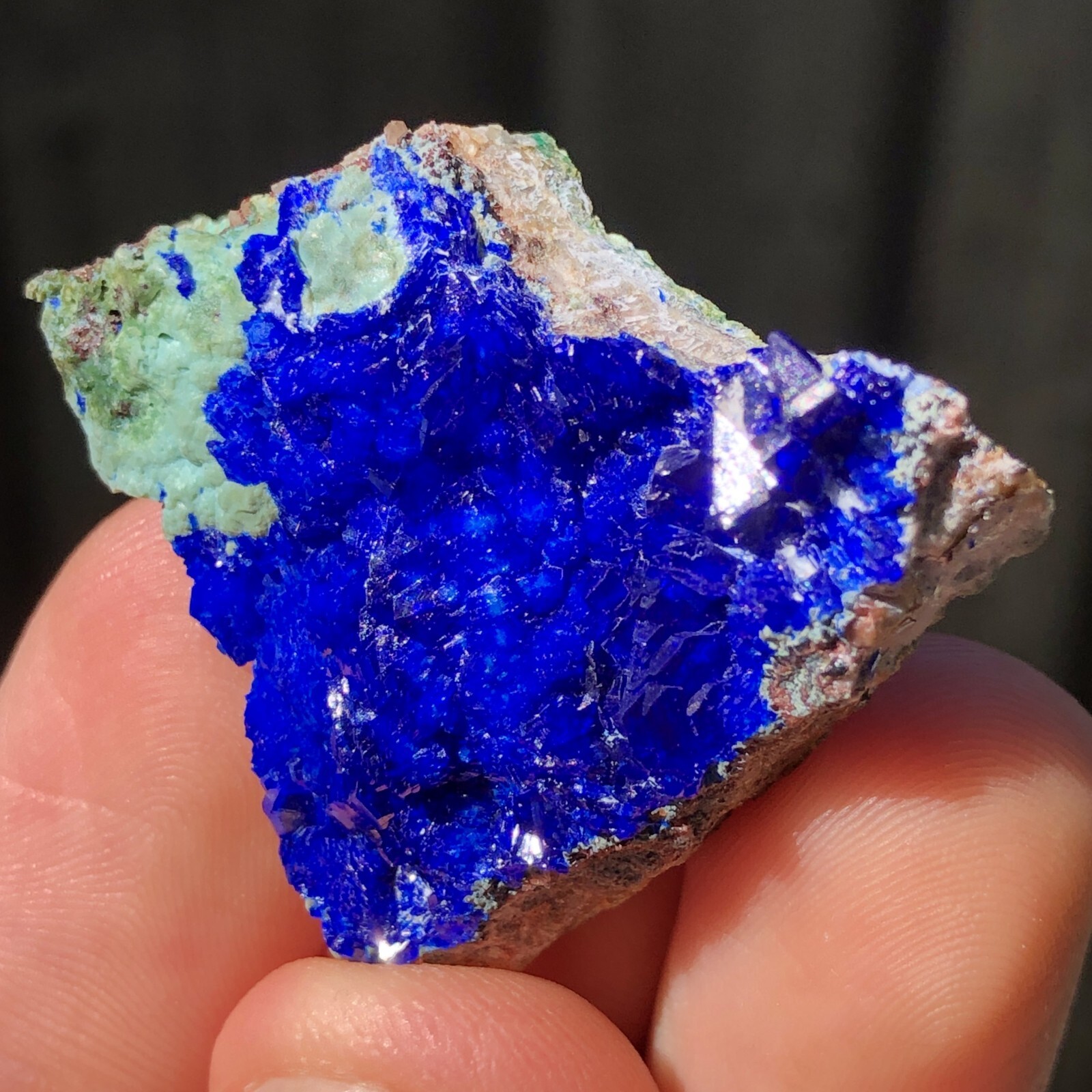 3.5cm Linarite Crystals with Chrysocolla from Grand Reef Mine, Arizona, USA
