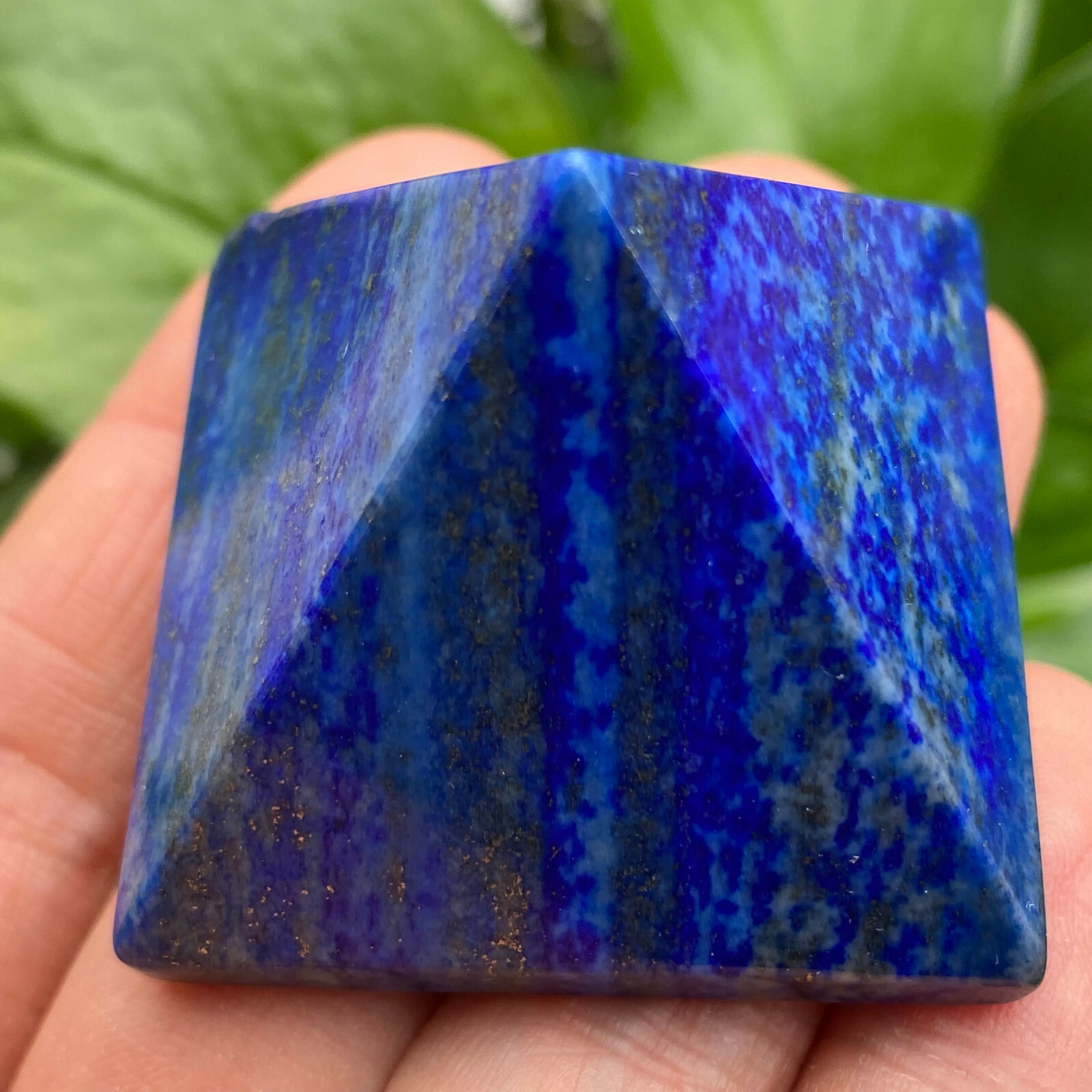 1PC Natural lapis lazuli Quartz Pyramid Carved Crystal Point Reiki healing 40mm