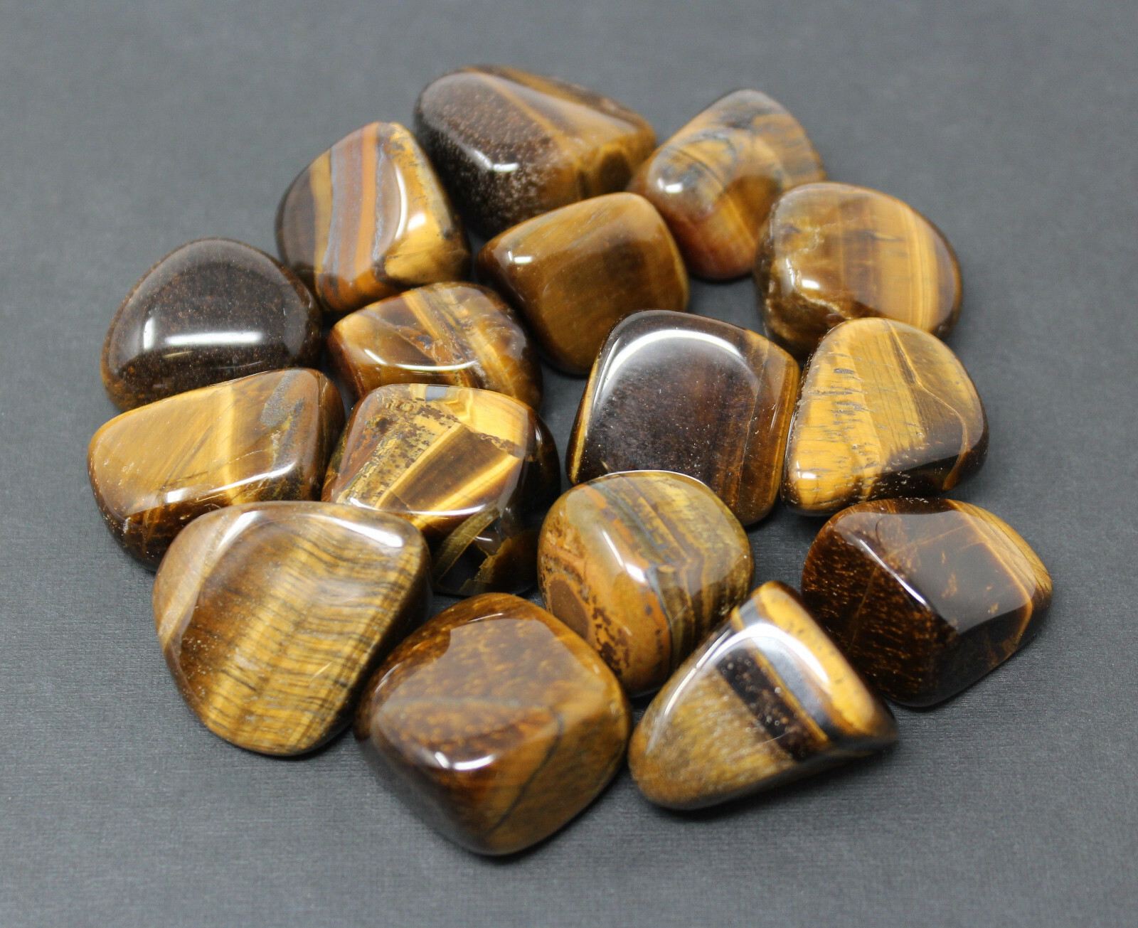 1/2 lb Bulk Lot Large Gold Tiger Eye Tumbled Stone Crystal Healing Reiki 8 oz