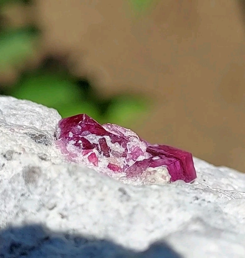 ULTRA GEM FACET GRADE SECTIONS LARGE RED BERYL / BIXBITE ON MATRIX UTAH, USA