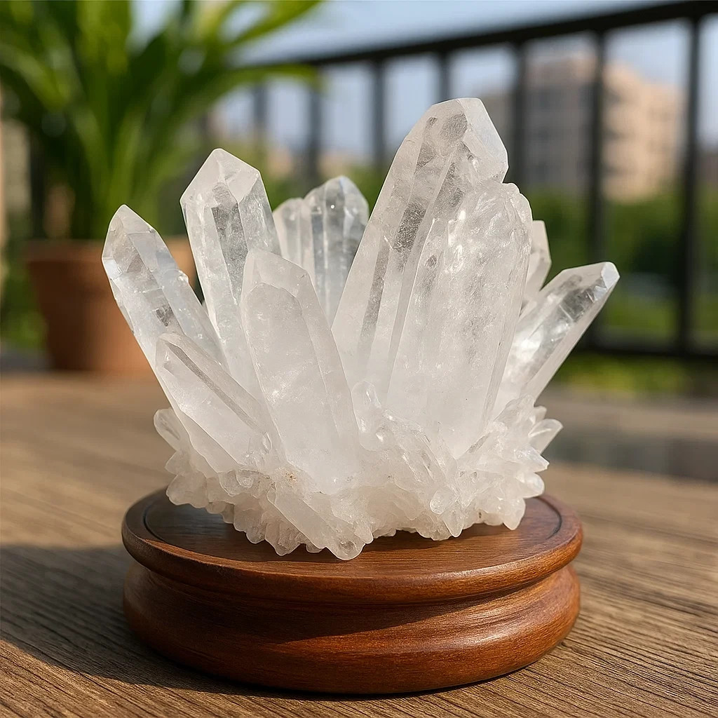 Natural Clear Quartz Cluster Crystal Healing Reiki Mineral Specimen Home Decor