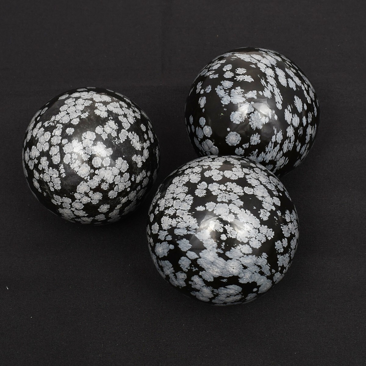 50mm+ Natural Snowflake Obsidian ball by hand .Crystal Healing crystal ball