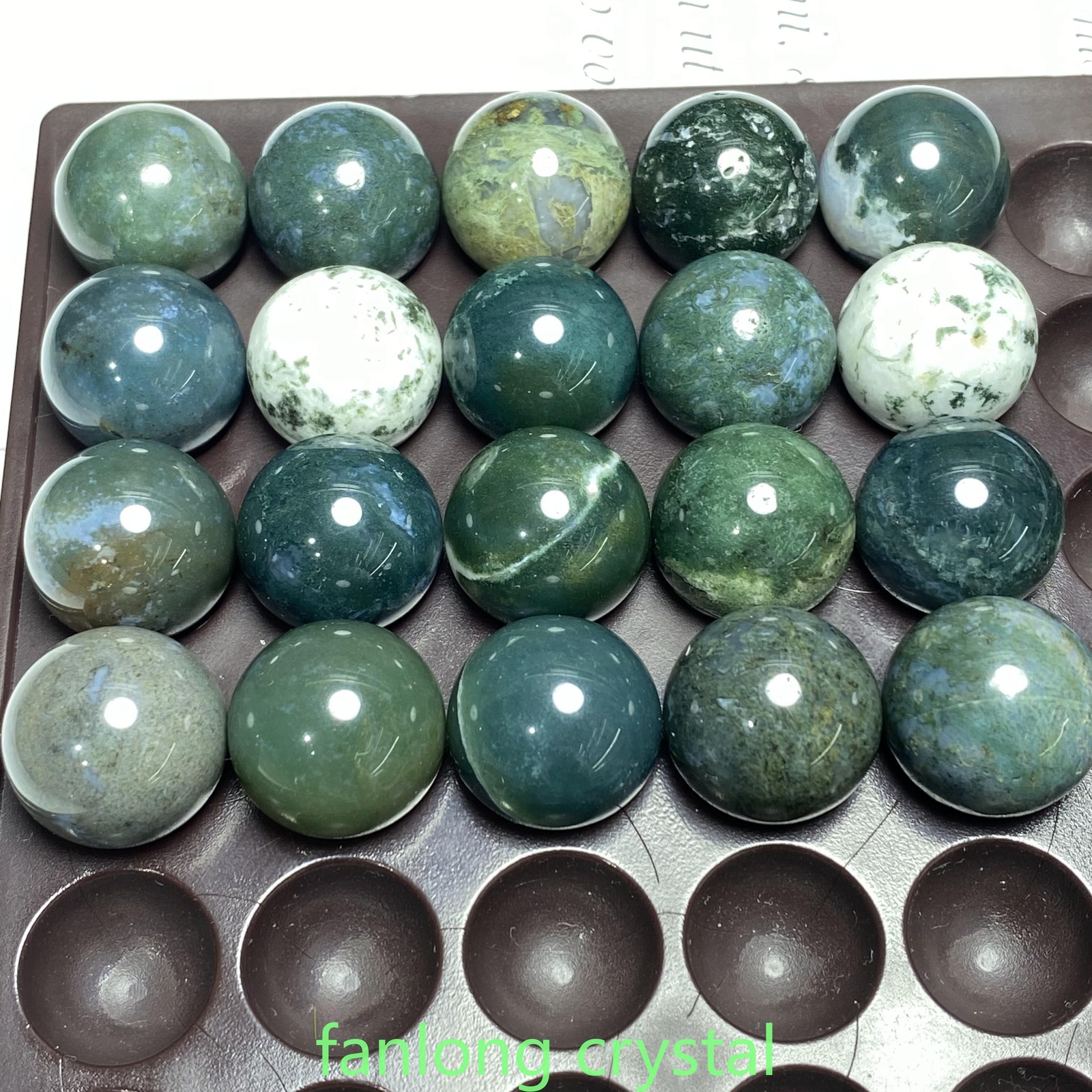 20pc Natural Aquatic agate Ball Sphere Quartz Crystal Mineral Gem Healing 20mm
