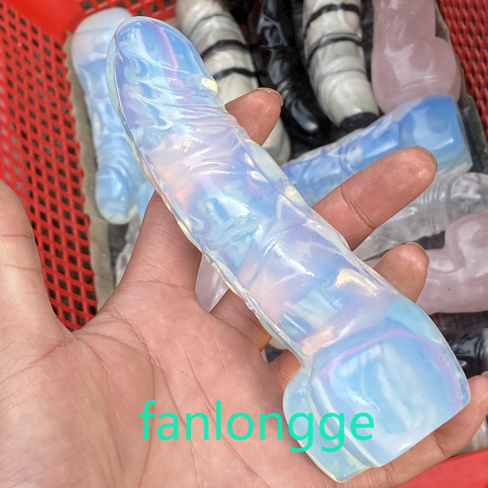 5.8″ Opalite Male Penis Quartz Crystal Skull Massager Reiki Gem 1pcs
