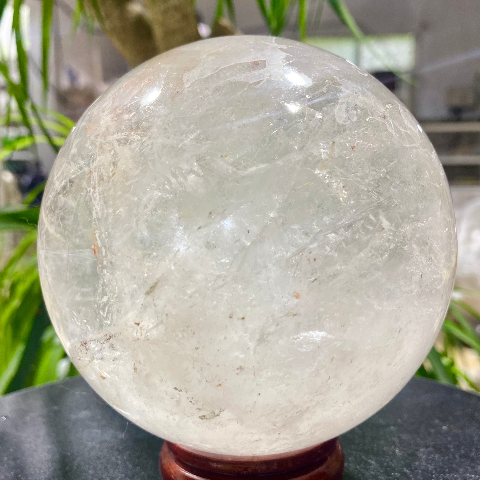 3.99LB white crystal transparent quartz crystal ball Reiki repair