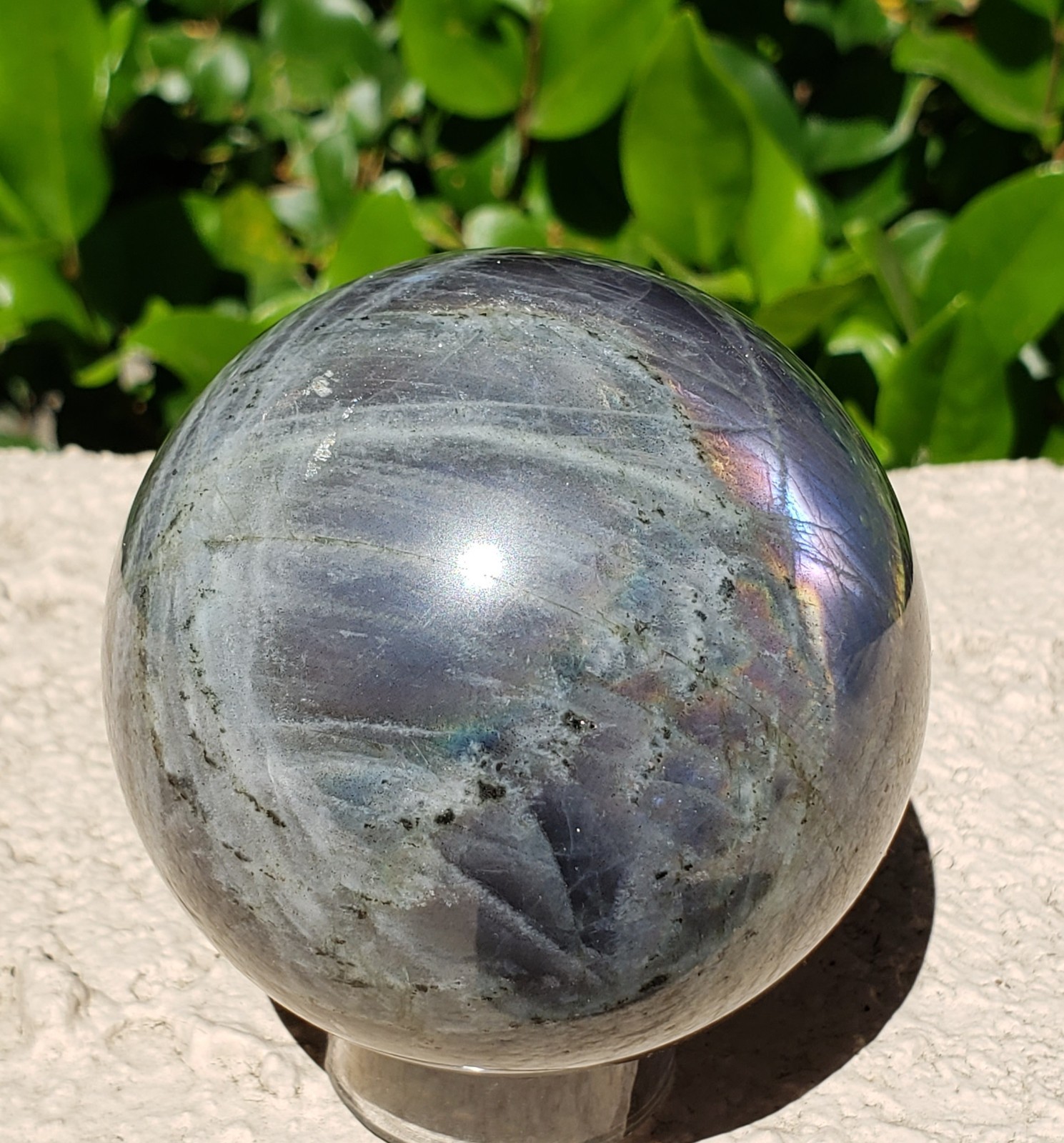 2.6″ Labradorite Mineral Crystal Iridescence Sphere Ball Orb Flash, 426g