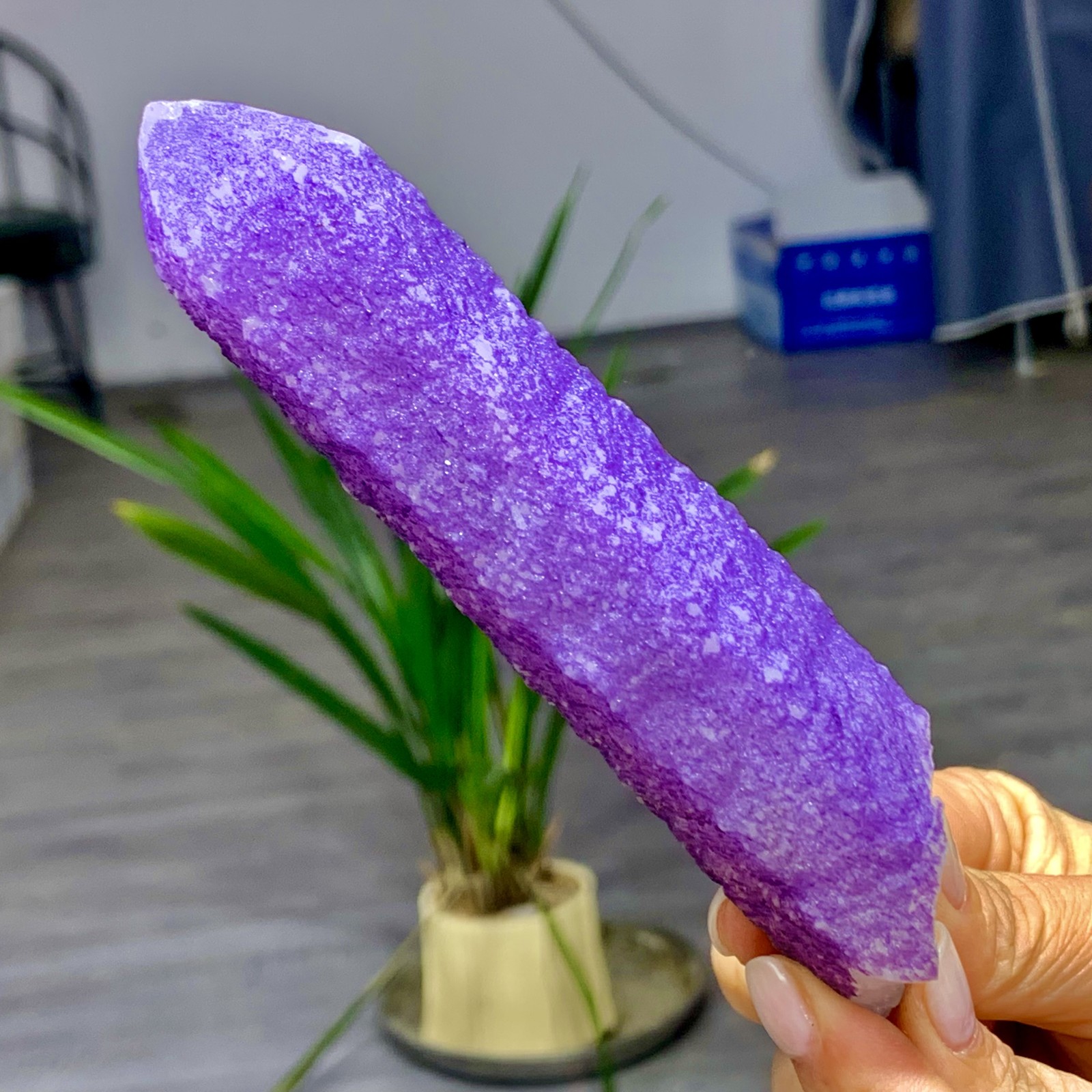 171GNatural Inner Mongolia purple fluorite crystal calcite symbiotic mineral