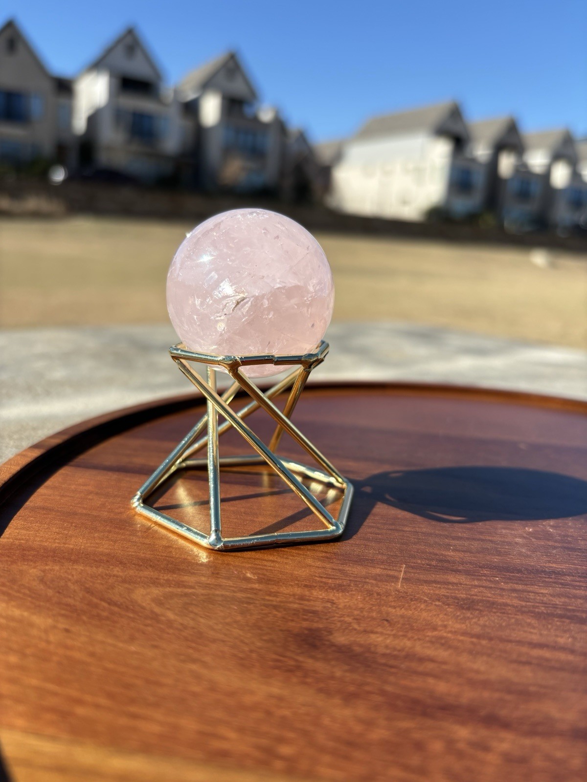Rose Quartz Sphere 41mm (96g) Soft Pink Healing Stone Crystal Sphere