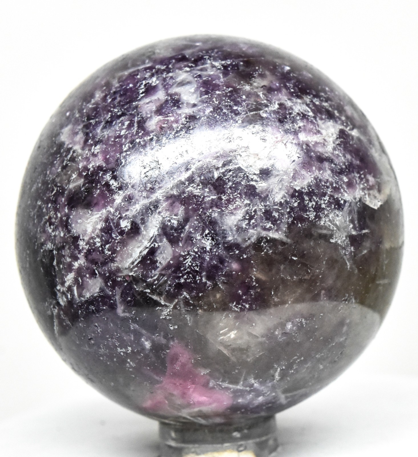 52mm Purple & Pink Lepidolite Sphere Polished Natural Gemstone Ball – Madagascar