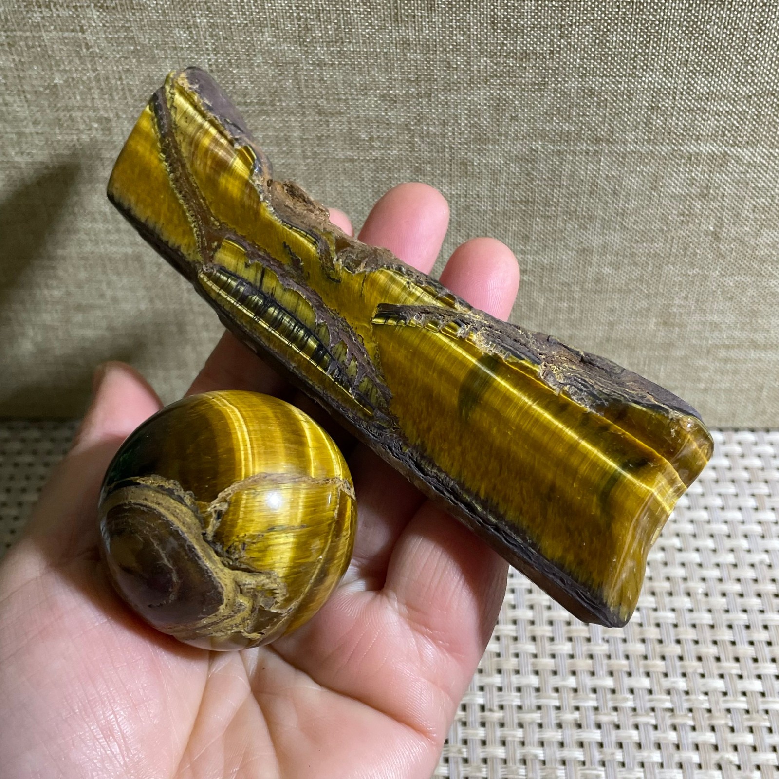 2pcs 194g tiger’s-eye Rough Raw Stone Rock Specimen Reiki healing