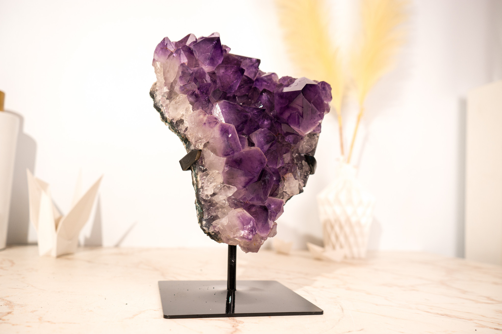 AAA-Grade Purple Amethyst Cluster with Large Deep Purple Points 11 Lb