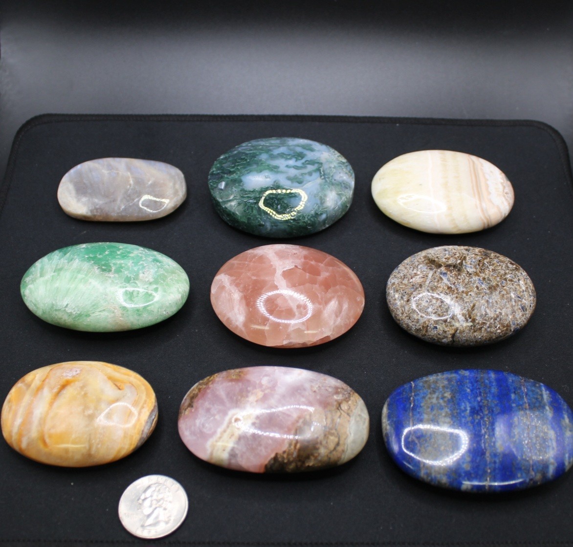 Crystal Palm Stone Moss Agate Sapphire Smithsonite Lapis Lazuli Pink Aragonite