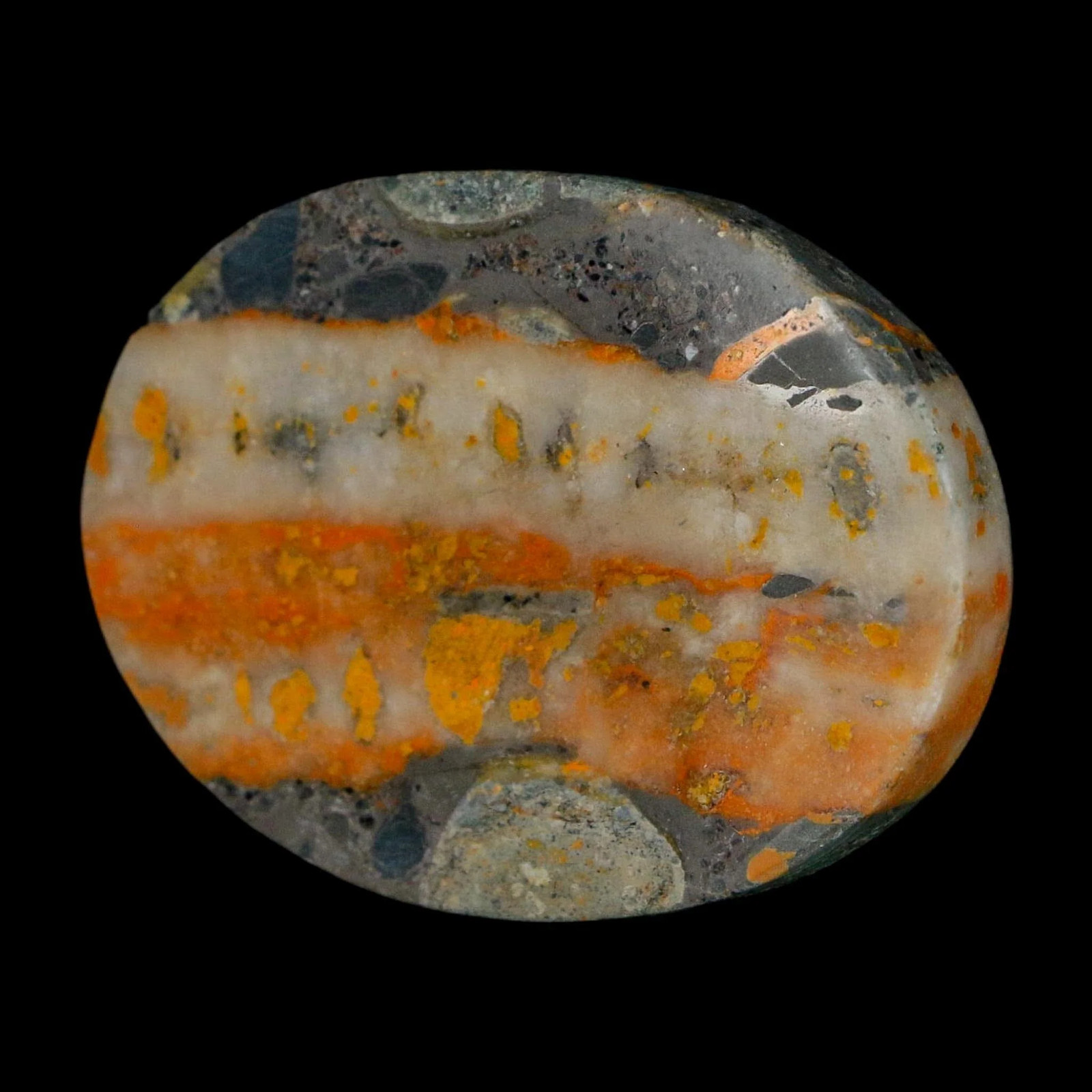 1.9″ Bumblebee Jasper Natural Polished Mineral Palm Stone Java Indonesia