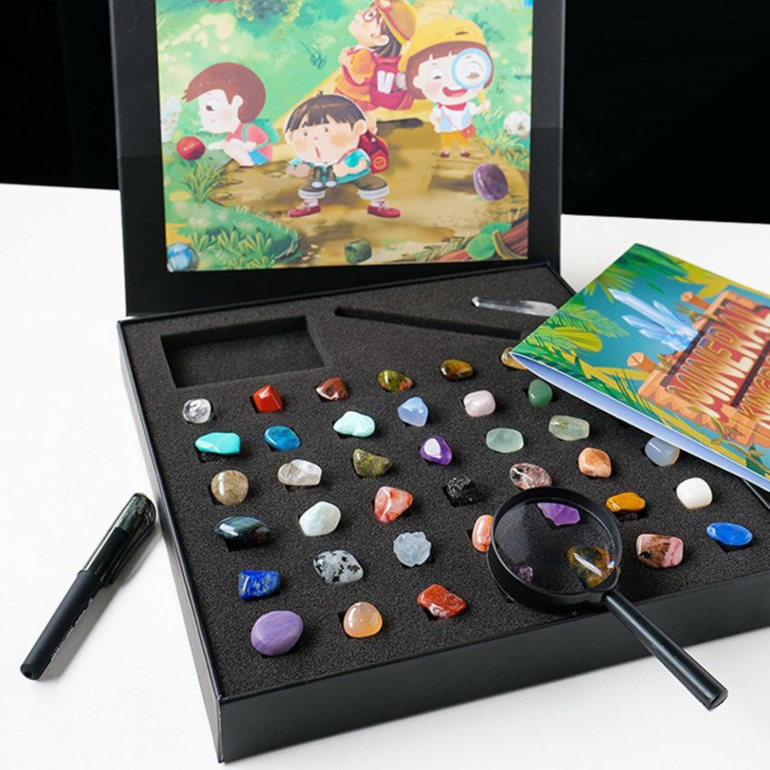 43 Pieces Rock Kit for Geology Enthusiasts | Rock Collection with Mineral Testin