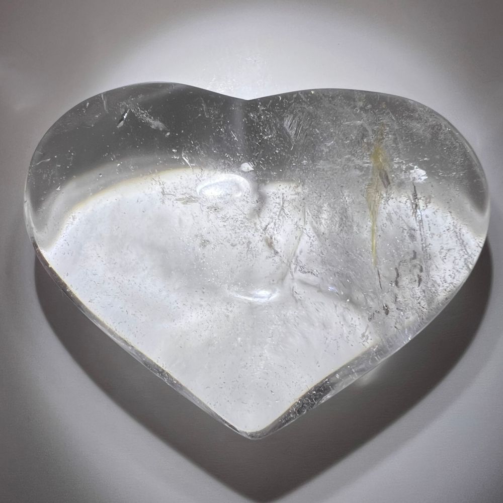 Clear Quartz Crystal Heart Carving