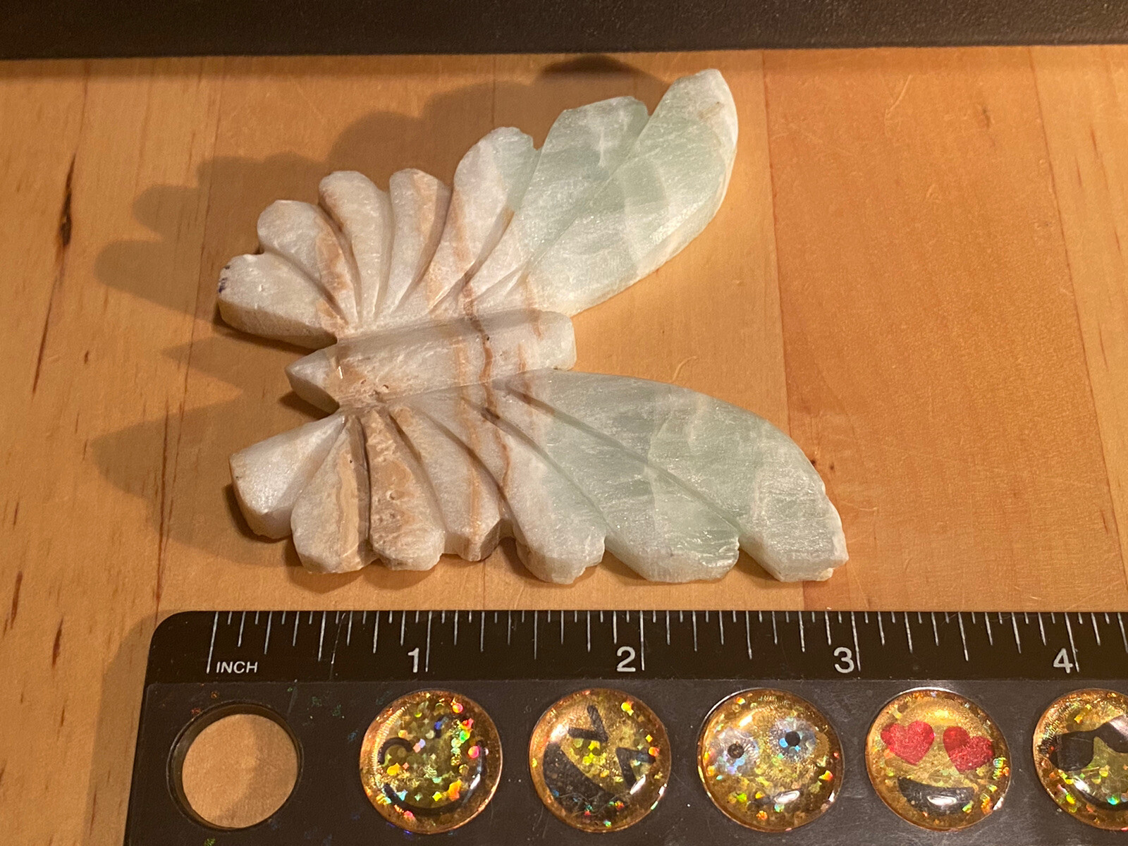 Caribbean Blue Calcite Hand Carved Butterfly, 76 Grams, Throat/Third Eye Chakra