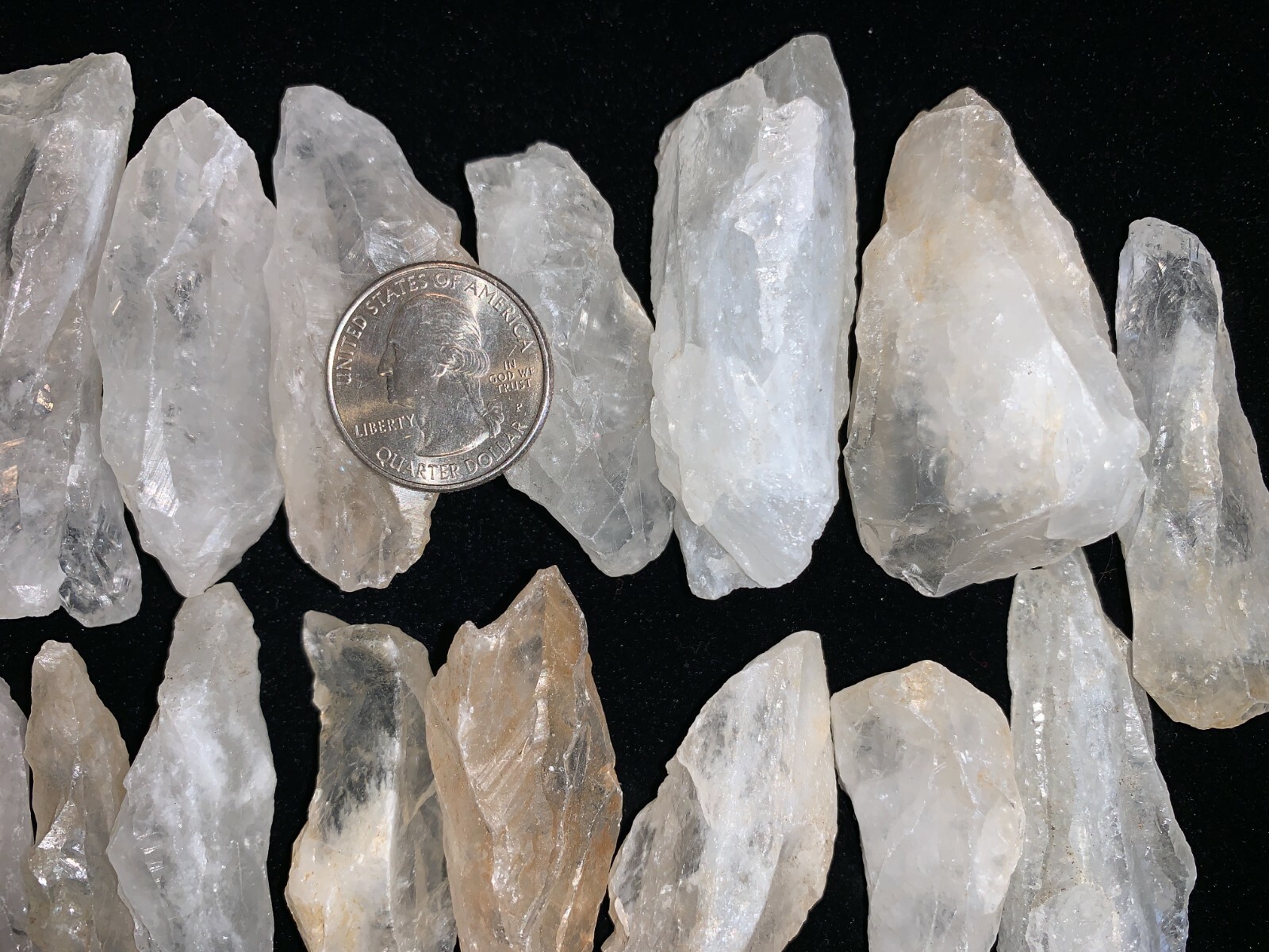 Three (3) WHITE WITCHES FINGER CRYSTALS from Zambia – Random Selection