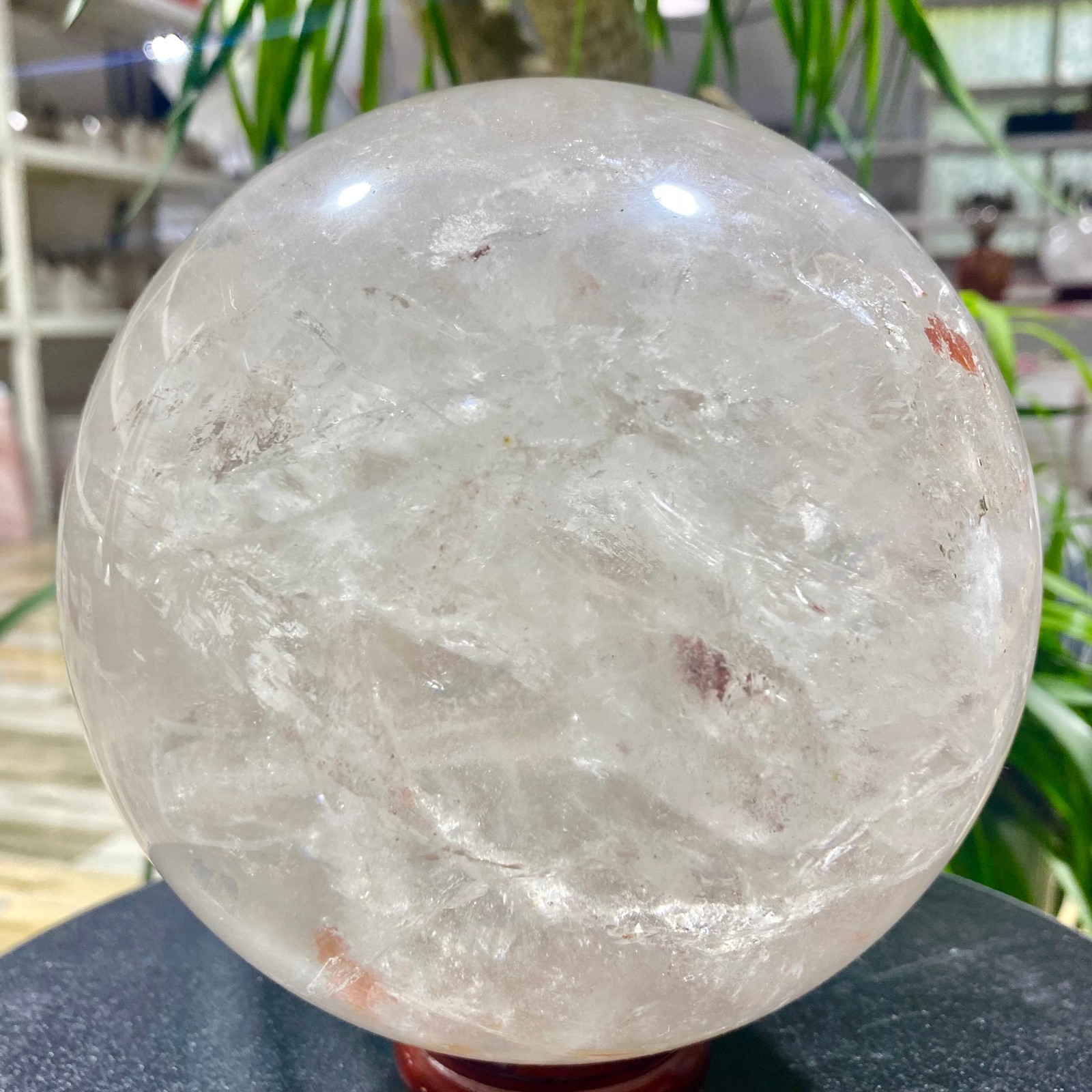 9.76LB white crystal transparent quartz crystal ball Reiki repair