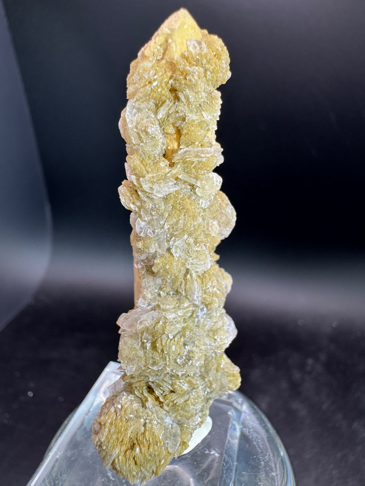 6631 Yellow Candle Quartz Point with Petal Calcite Inner Mongolia 28g