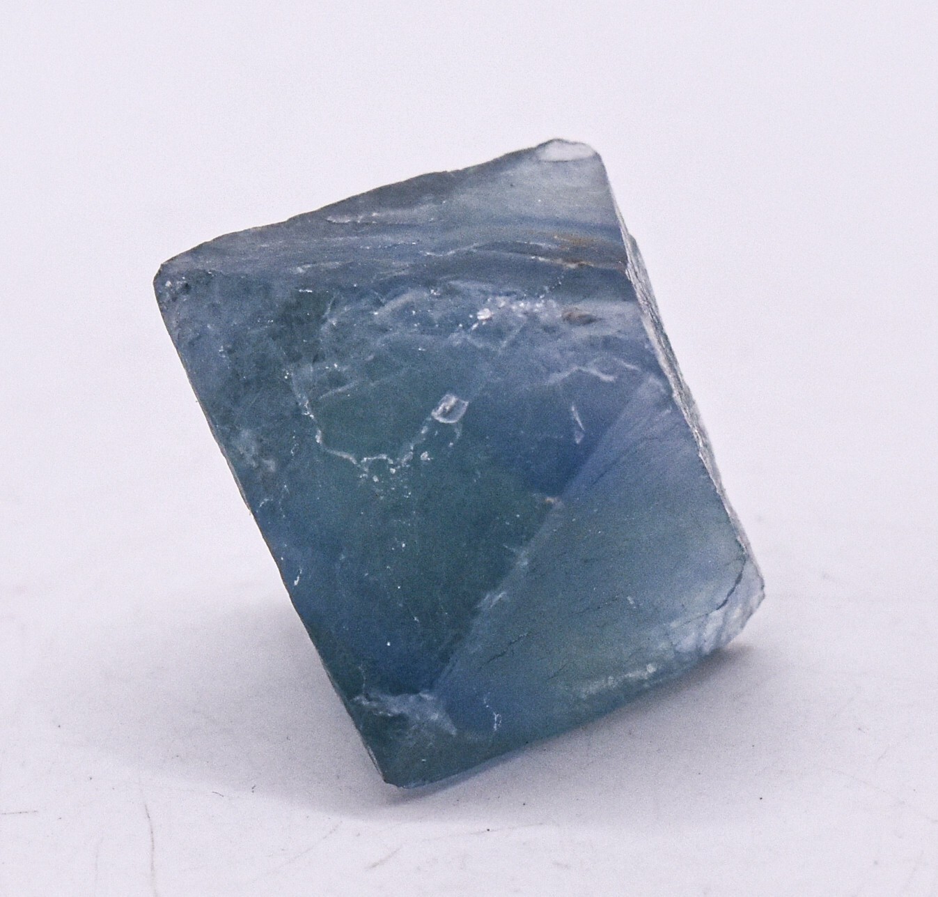 25mm Blue Fluorite Octahedron Cubic Rough Natural Gemstone Crystal Mineral China