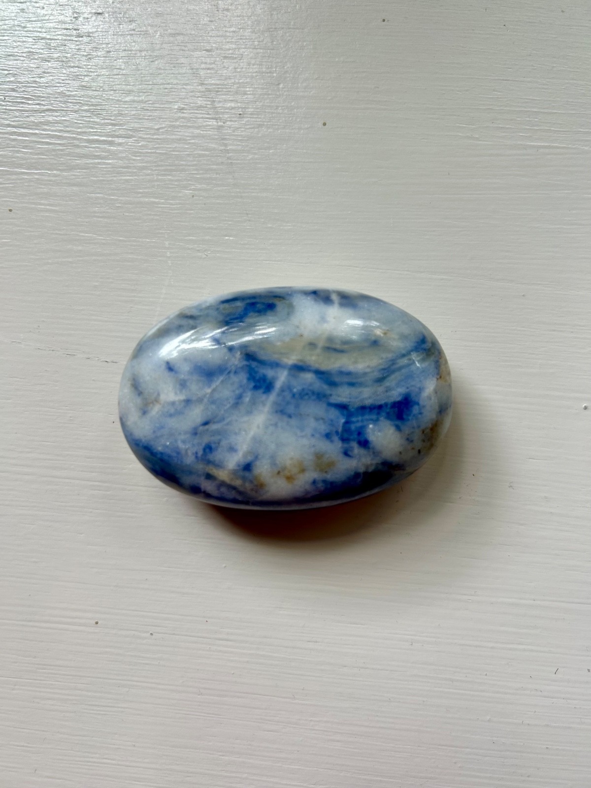 Natural Afghanite Palmstone Polished Blue Crystal 2.5 inches 105g