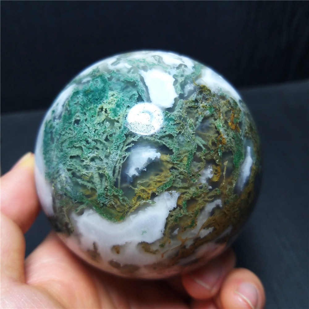 RARE 620.4G Natural Polished Colorful Agate stone Ball Healing Madagascar A419
