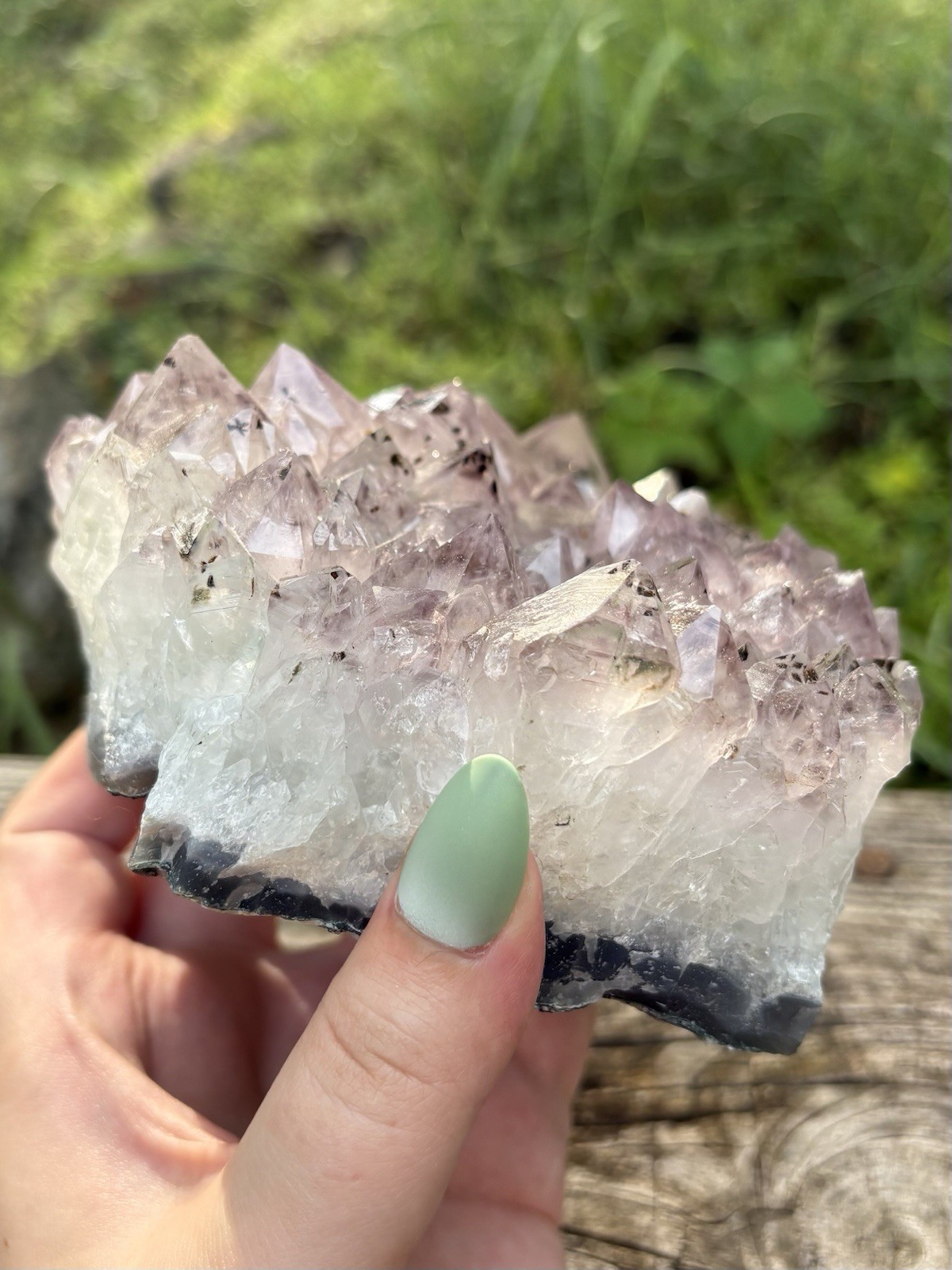 XL Raw Amethyst Flower Cluster- Natural 4.7” Light Purple Druzy Amethyst Crystal