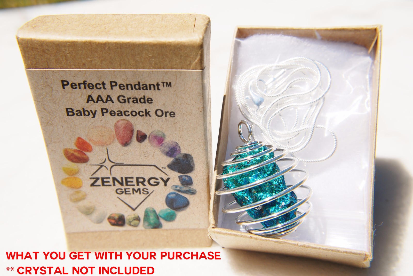 “Do It Yourself” Crystal Energy Pendant + 20″ Stainless Steel Chain & Charger