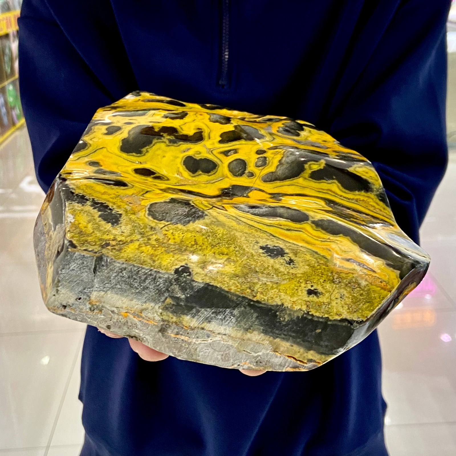 8.6LB Natural Bumblebee Ocean Jasper Quartz Crystal Specimen Healing