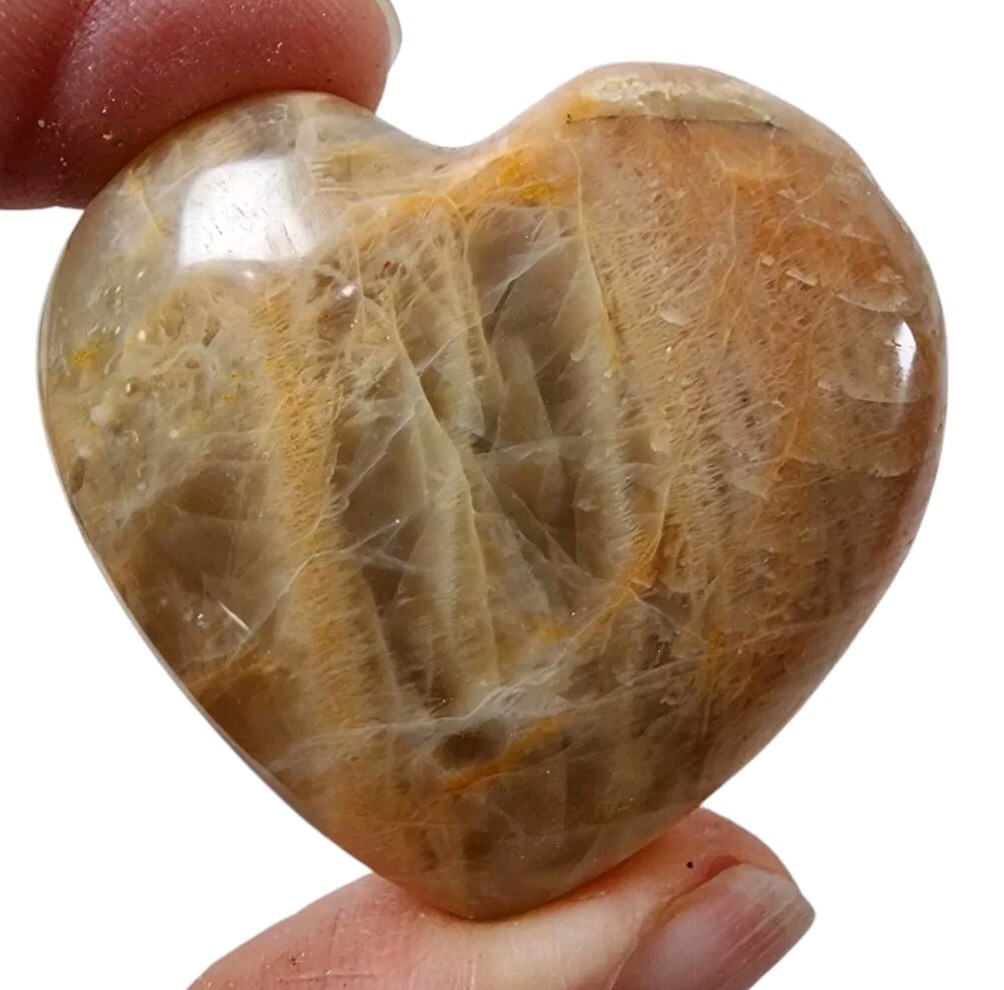 Moonstone Crystal Polished Heart “Premium Grade” Madagascar 34.2 grams