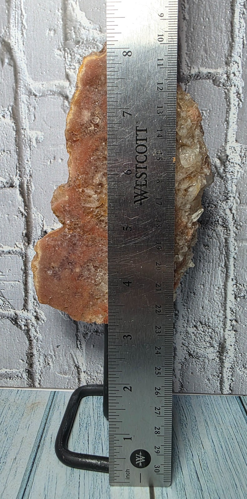 Pink Amethyst Freeform with Druzy on Custom Stand – Argentina – 710g