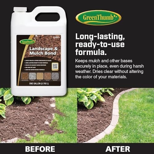 Non-Toxic Mulch Glue for Landscaping – 1 Gallon Bonding Adhesive for Rock & Grav