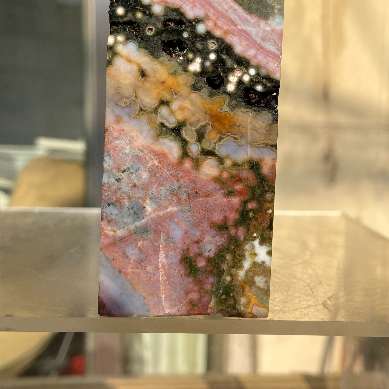 330g Natural Colourful Ocean Jasper Druzy Geode Crystal Specimen Reiki Healing