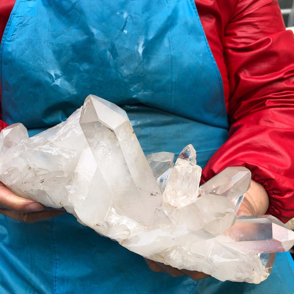 4.11LB Natural clear crystal quartz cluster freeform mineral energy healing