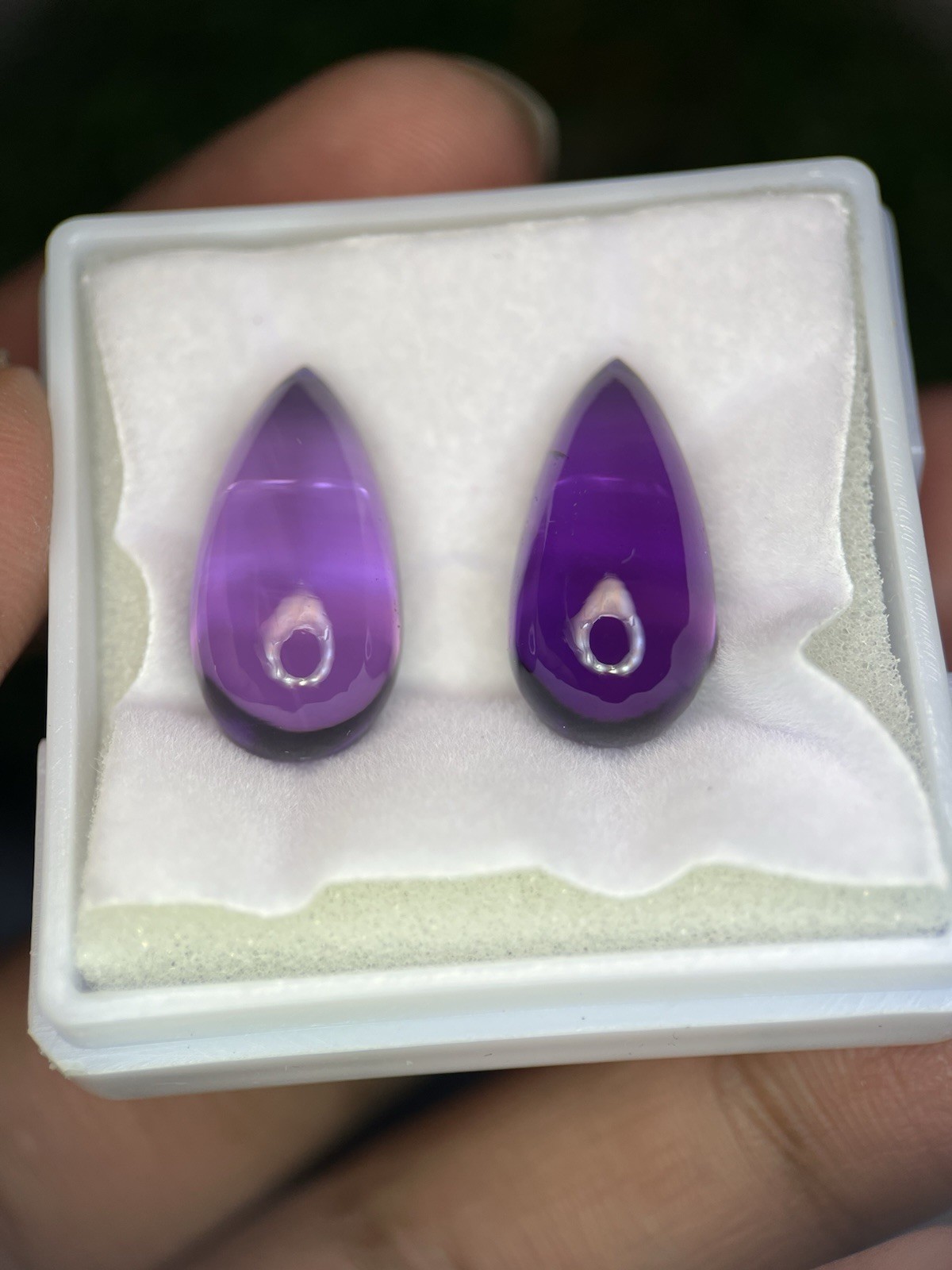 Rare Natural AAA Amethyst Teardrop Gemstone Pair For Earring Making